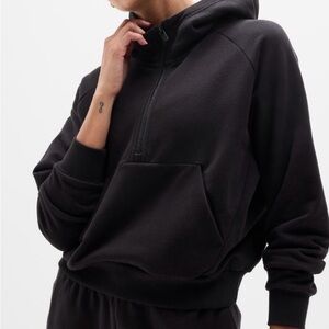 Athleta Black Half-Zip Hoodie Sweater